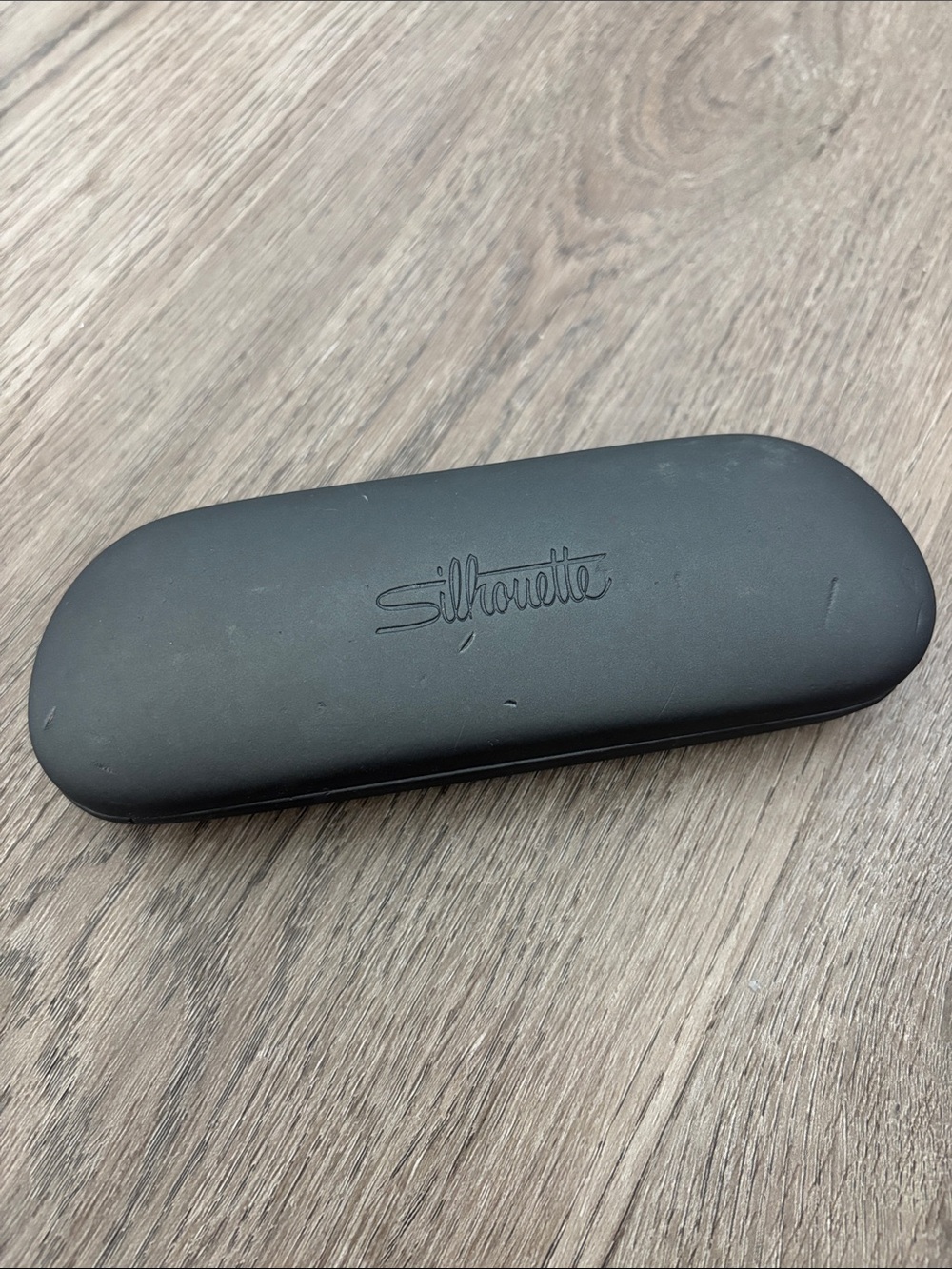 Silhouette Matte Charcoal Grey Hard Clamshell Spring Eyeglass Glasses Case